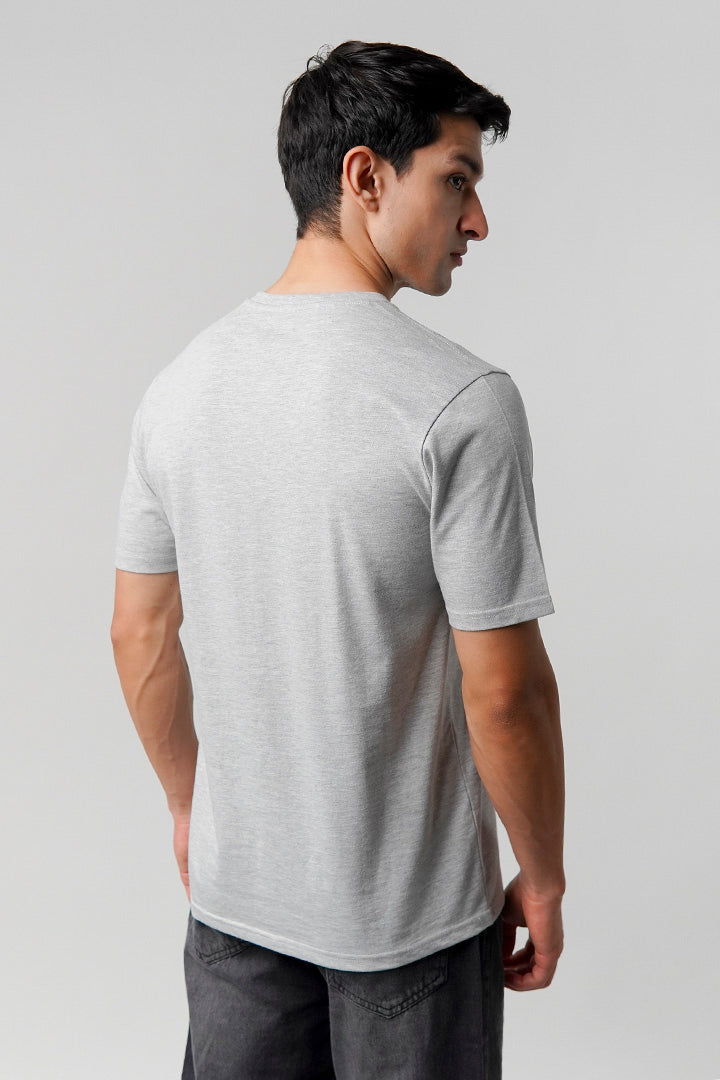 Regular Fit V-Neck T-Shirt - Heather Grey - Mendeez
