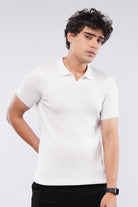 Johnny Collar Polo Shirt - White - Mendeez