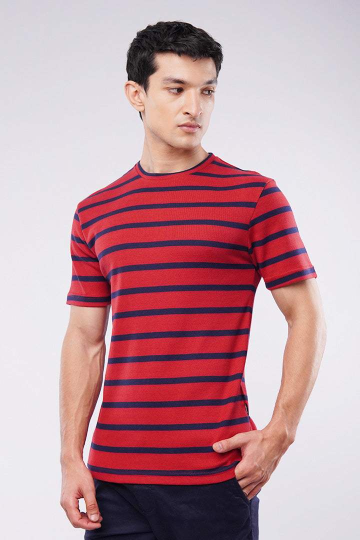 Striped T-Shirt - Red - Mendeez