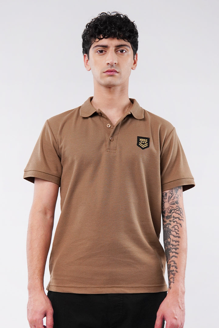 Signature Polo Shirt - Brown - Mendeez