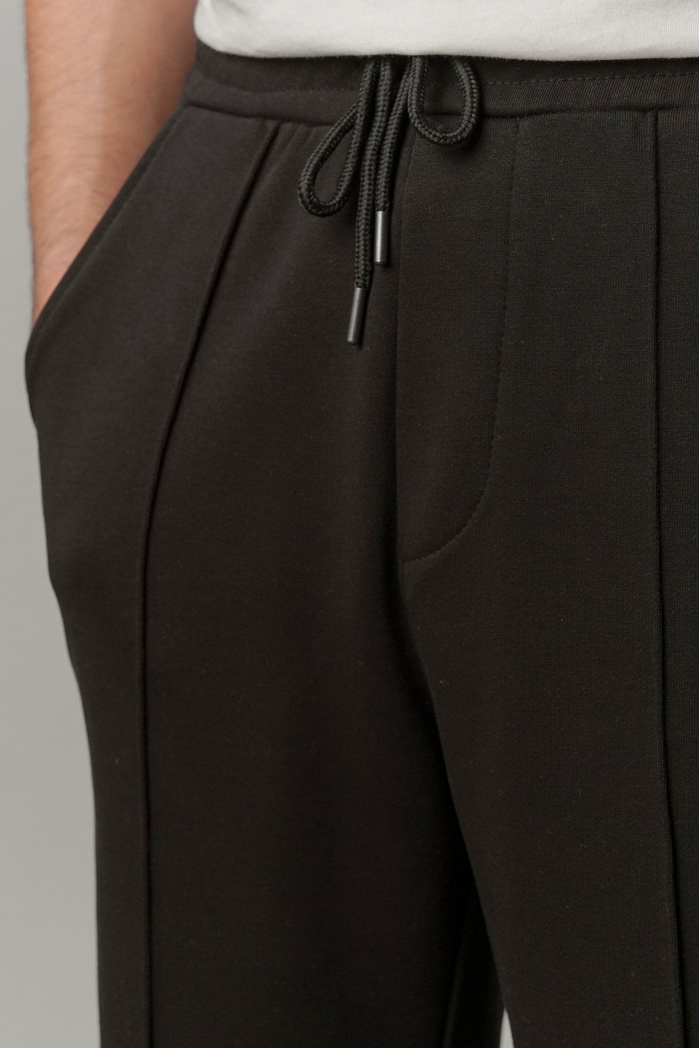 Pintex Jogger Pants - Black - FA - Mendeez
