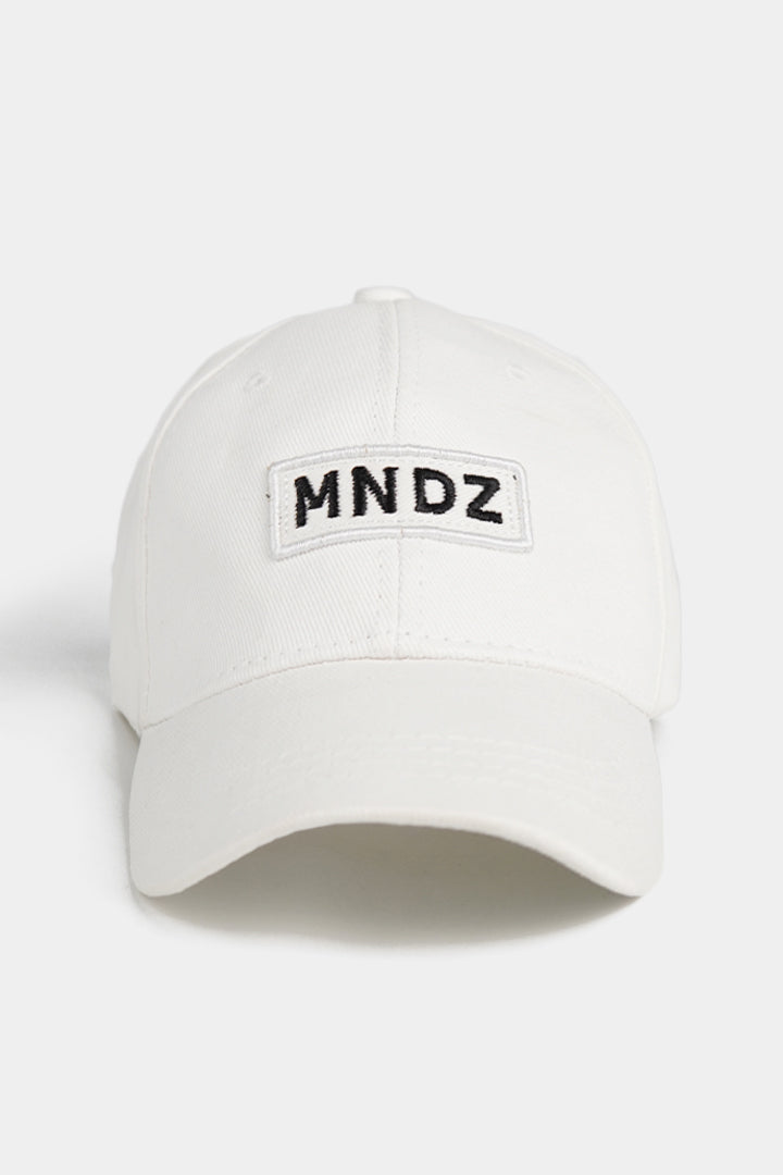 MNDZ Embroidered Cap - White - Mendeez