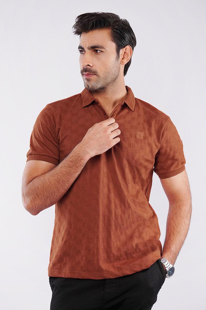 Jacquard Polo Shirt - Rust - Mendeez