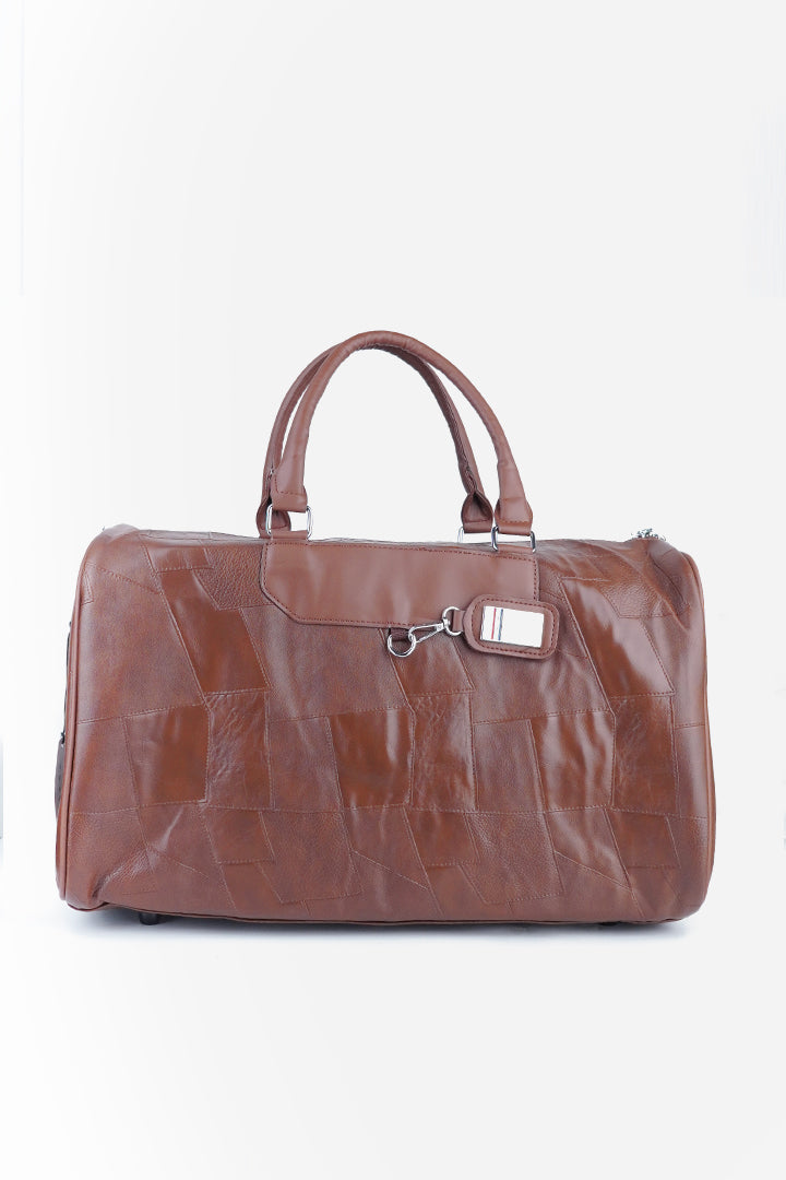 Patchwork Duffle Bag - Brown-6-MENDEEZ