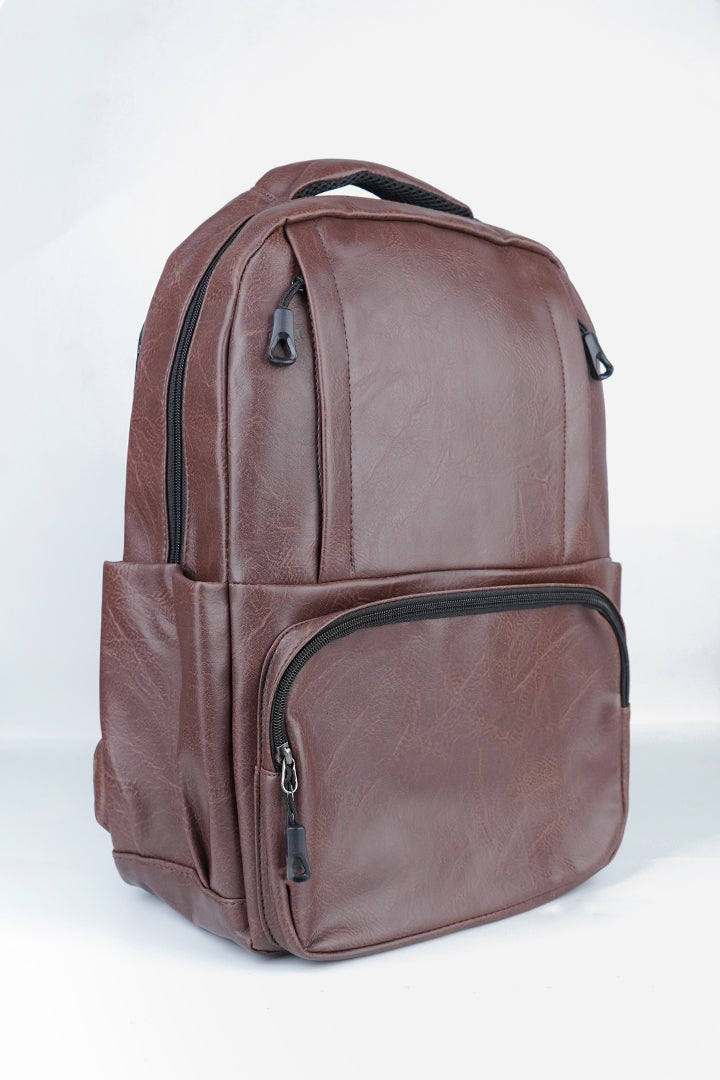 Classic Executive Leather Backpack – Vintage Brown-1-MENDEEZ
