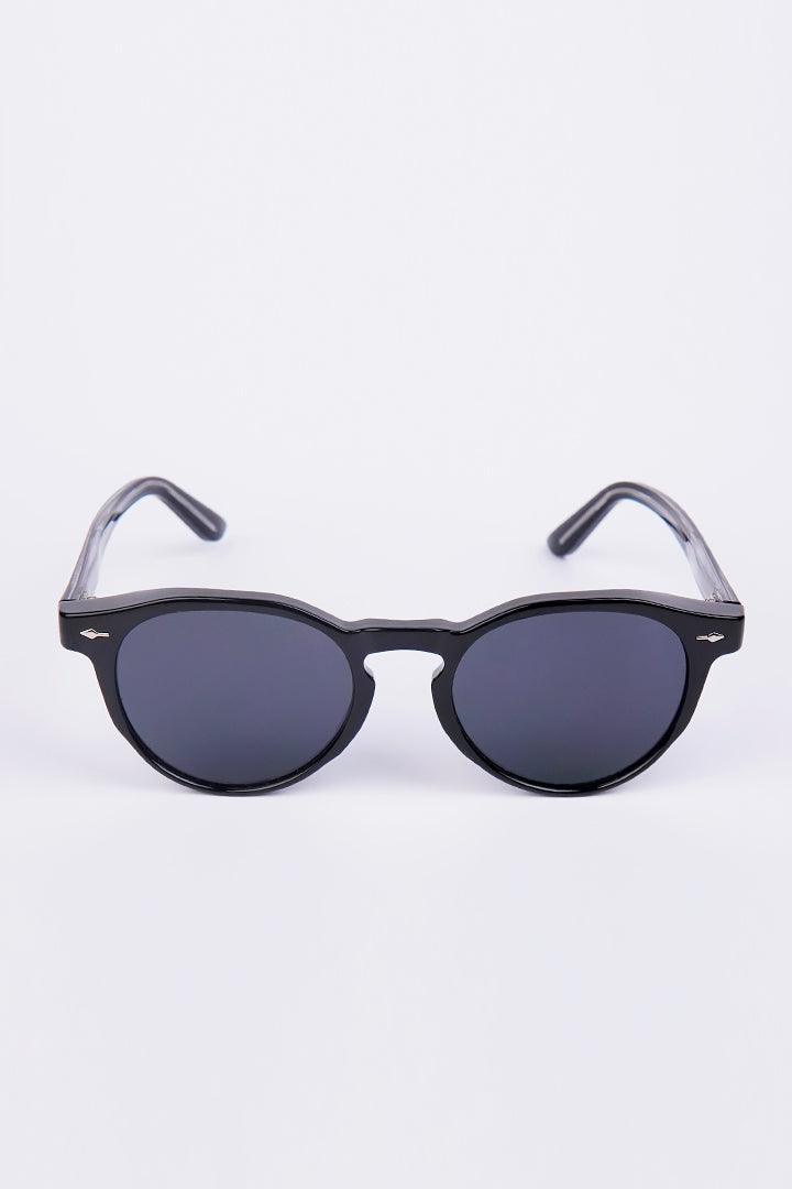 Round Wayfarer Sunglasses - Black - Mendeez