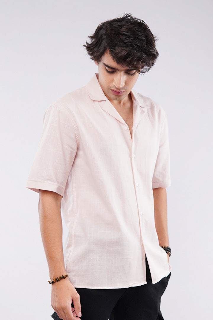 Texture Cuban Shirt - Pink - Mendeez