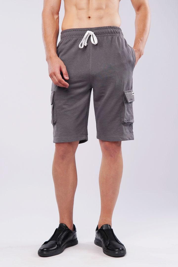 Terry Cargo Shorts - Dark Grey - Mendeez