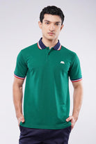 Tipping Collar Polo Shirt - Green - Mendeez