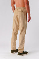 Straight Fit Linen Pants - Cream - Mendeez