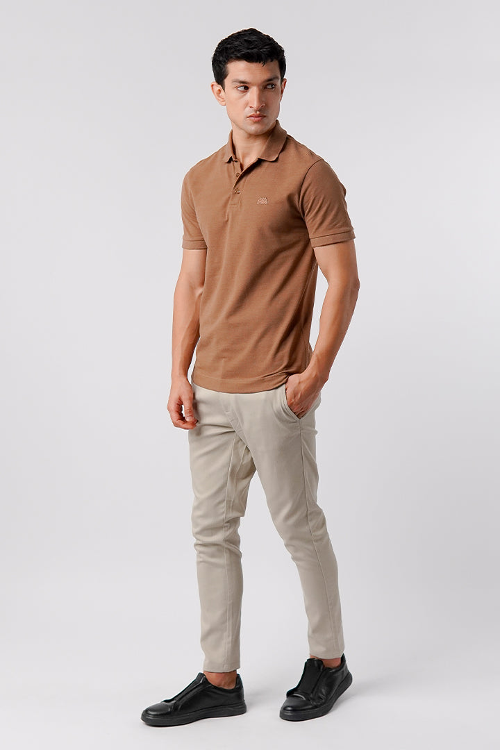 Regular Fit Polo Shirt - Brown - Mendeez