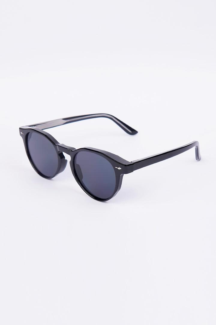 Round Wayfarer Sunglasses - Black - Mendeez