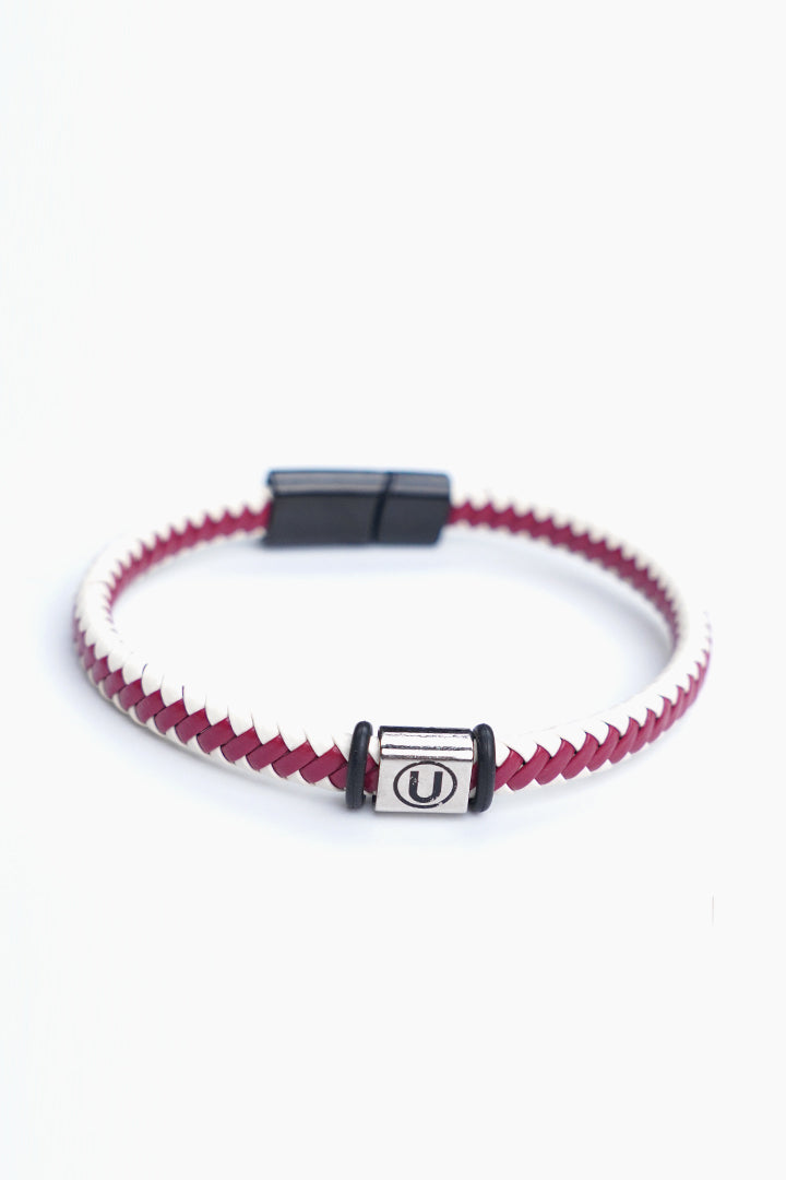 Maroon and White Slim Bracelet-7-MENDEEZ