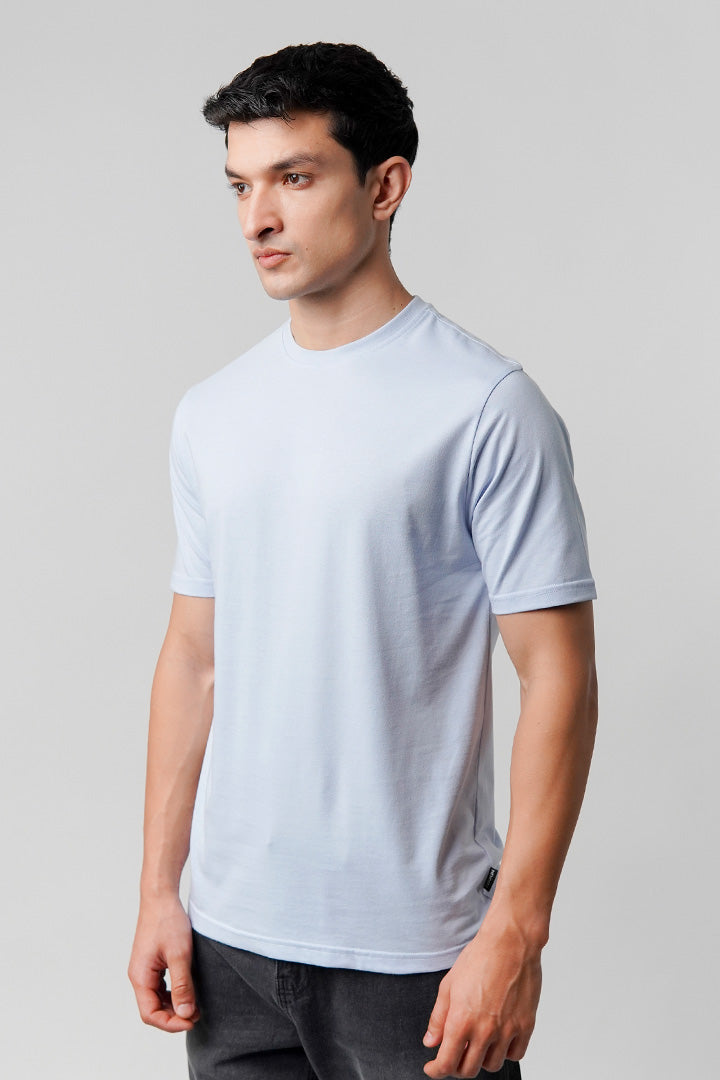 Regular Fit Crew Neck T-Shirt - Sky Blue - Mendeez