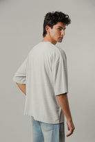 Oversized Knitted Tee - Light Grey - FA - Mendeez