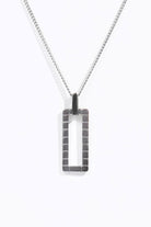 Rectangle Cut Out Pendant - Silver - Mendeez