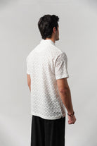 Knitted Polo Shirt - White - Mendeez