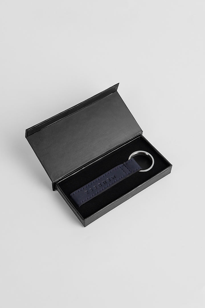 Leather Keychain - Dark Blue - Mendeez