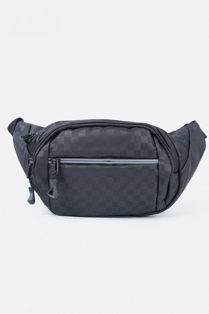 Checkerboard Waist Bag - Black-2-MENDEEZ