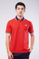 Tipping Collar Polo Shirt - Red - Mendeez