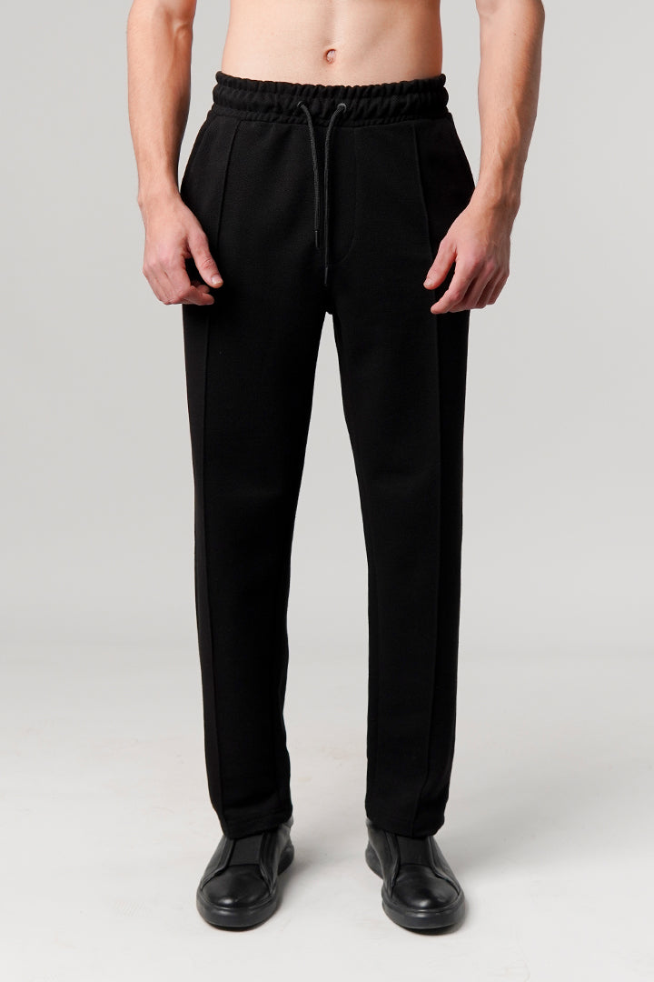 Pintex Jogger Pants - Black - Mendeez