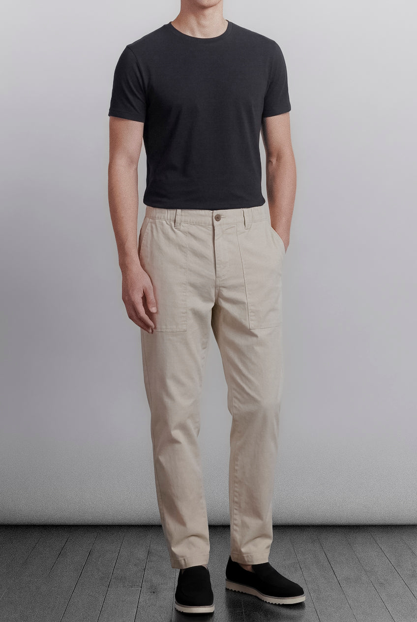 Classic Straight Pants - Sand - Mendeez