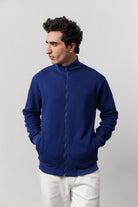Stand-Up Collar Jacket - Royal Blue - Mendeez