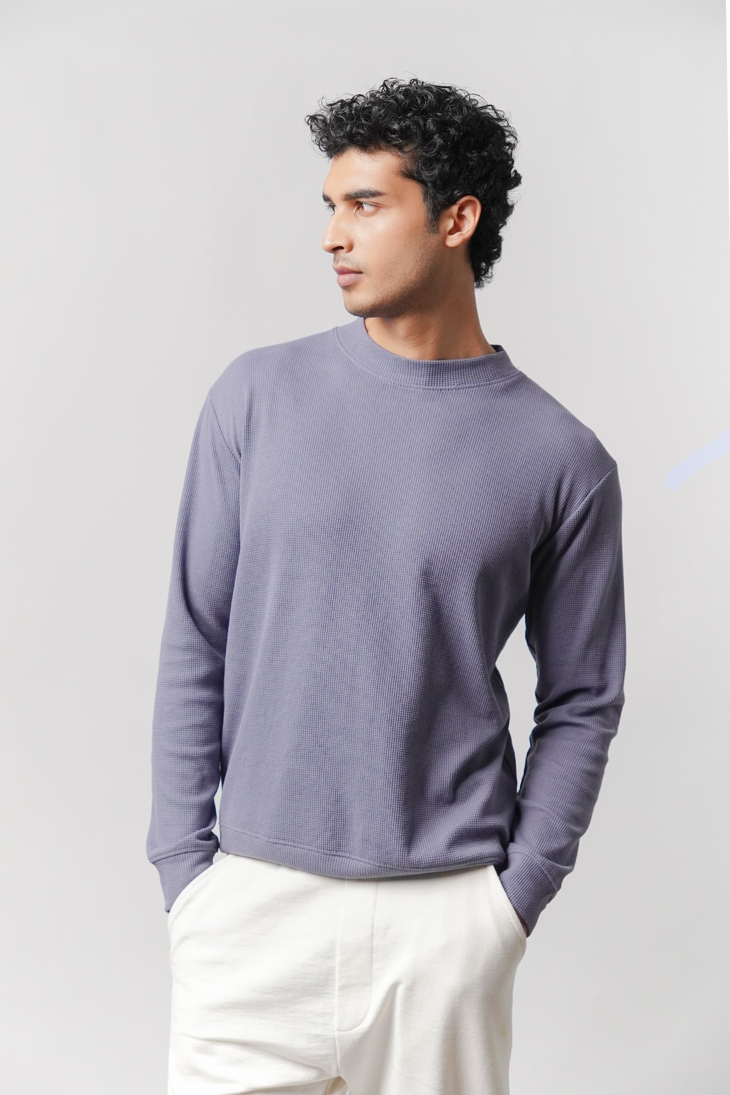 Mock Neck Sweatshirt - Lilac - Mendeez