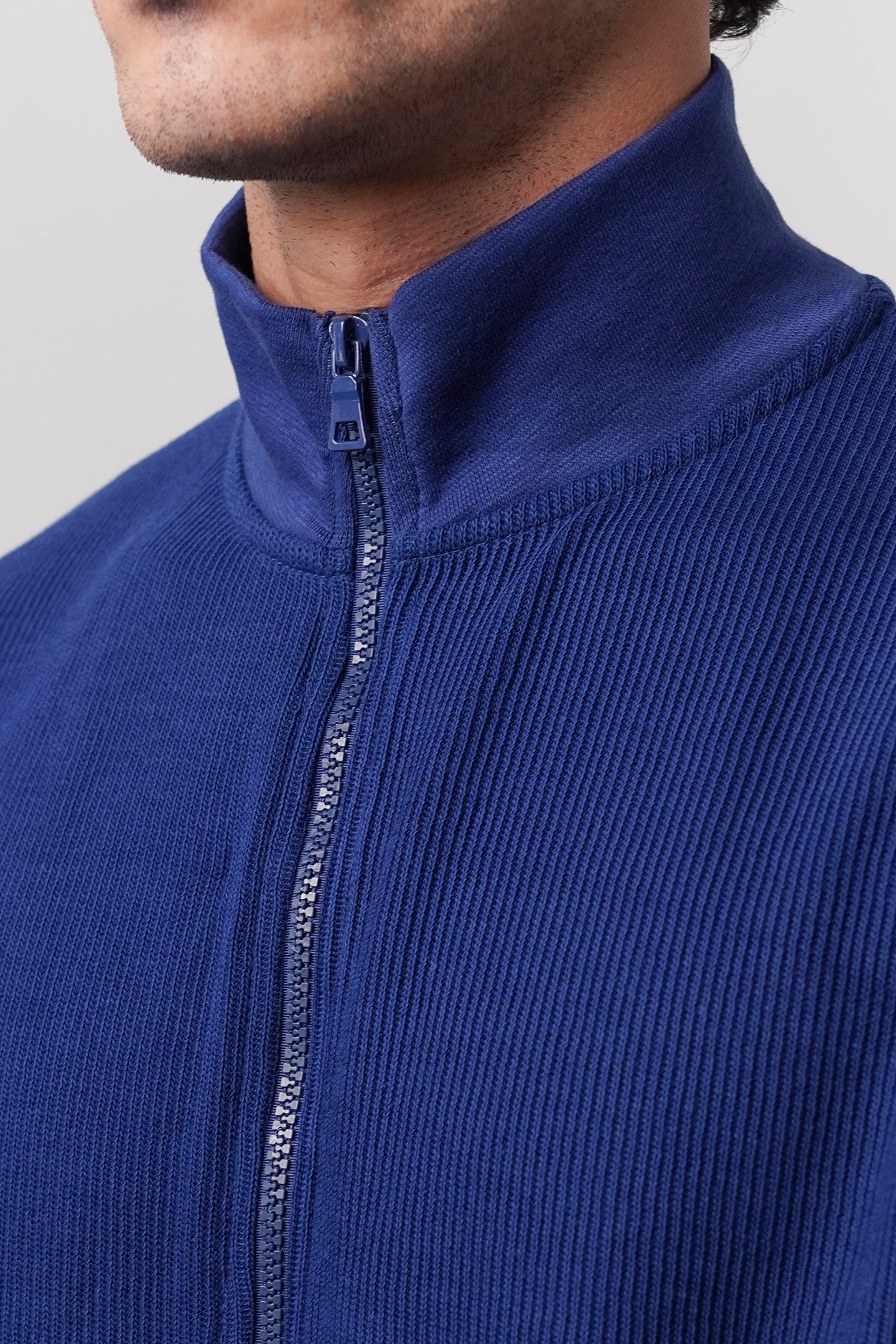 Stand-Up Collar Jacket - Royal Blue - Mendeez