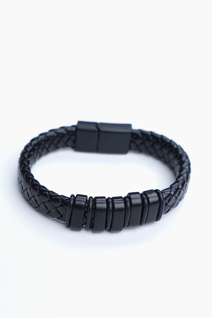 Textured Black Braided Bracelet-8-MENDEEZ