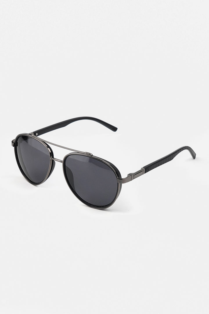 Double Bridge Aviator Sunglasses - Black - Mendeez