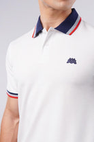 Tipping Collar Polo Shirt - White - Mendeez