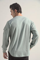 Textured Sweatshirt - Sage Green - Mendeez