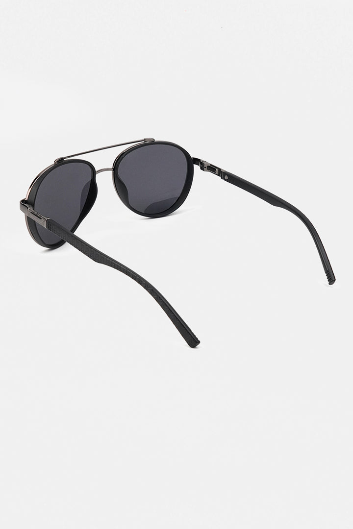 Double Bridge Aviator Sunglasses - Black - Mendeez