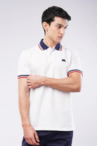 Tipping Collar Polo Shirt - White - Mendeez