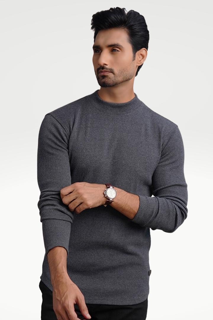 Pebble Gray Mock Neck Sweatshirt - Mendeez PK 