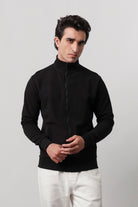 Stand-Up Collar Jacket - Black - Mendeez