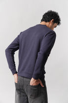 Mock Neck Sweatshirt - Navy Blue - Mendeez