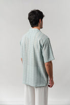Knitted Cuban Shirt - Turquoise Blue - Mendeez