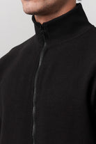 Stand-Up Collar Jacket - Black - Mendeez