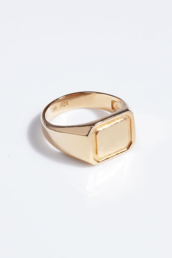 Rectangle Signet Ring - Gold - Mendeez