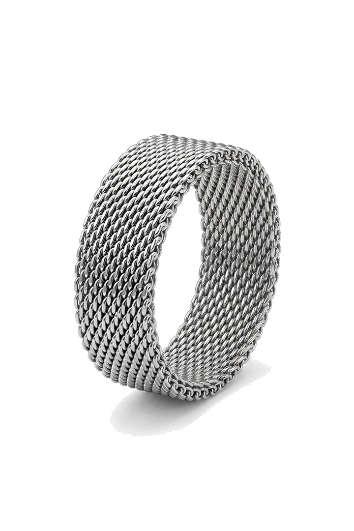 Heavy Mesh Chain Ring - Silver - Mendeez