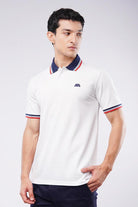 Tipping Collar Polo Shirt - White - Mendeez