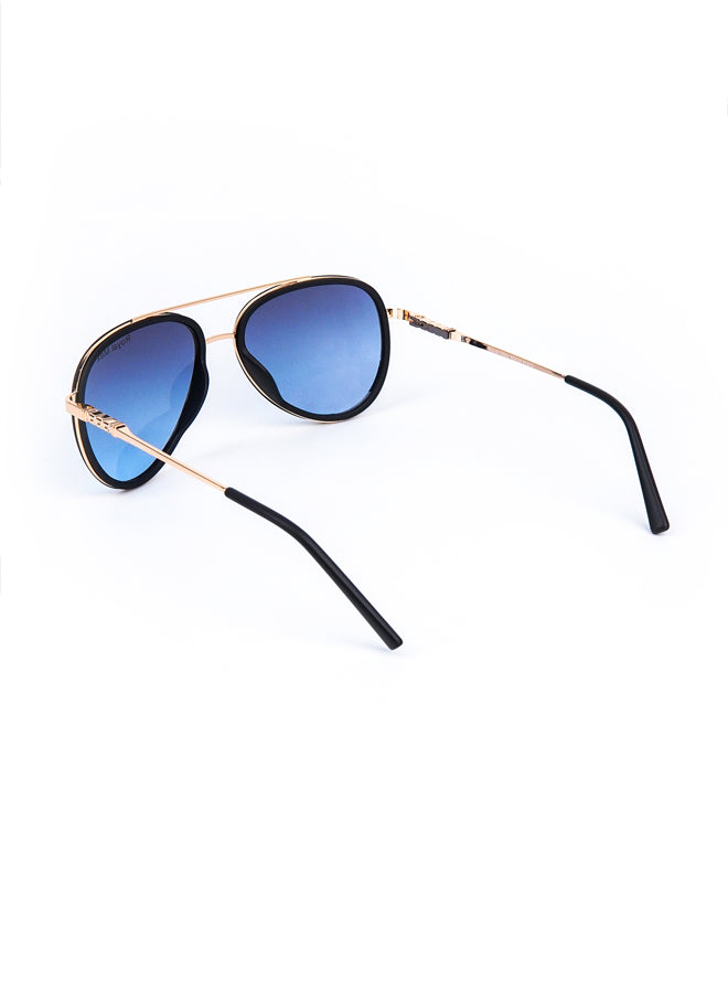 Double Bridge Oval Sunglasses Blue - Mendeez
