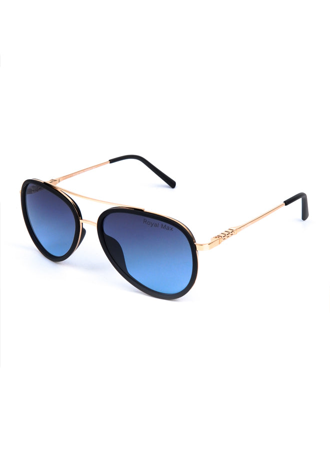 Double Bridge Oval Sunglasses Blue - Mendeez
