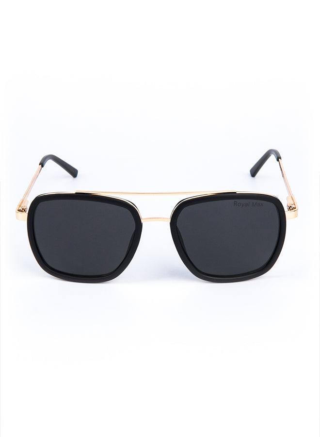 Double Bridge Square Sunglasses Black - Mendeez