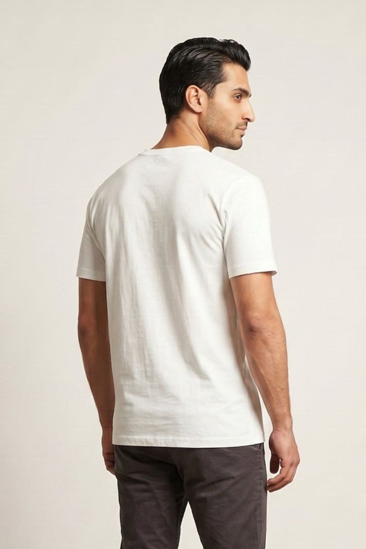 Crew Neck T-Shirt - White - Mendeez
