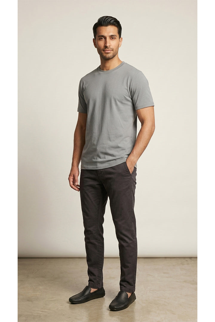 Crew Neck T-Shirt - Grey - Mendeez