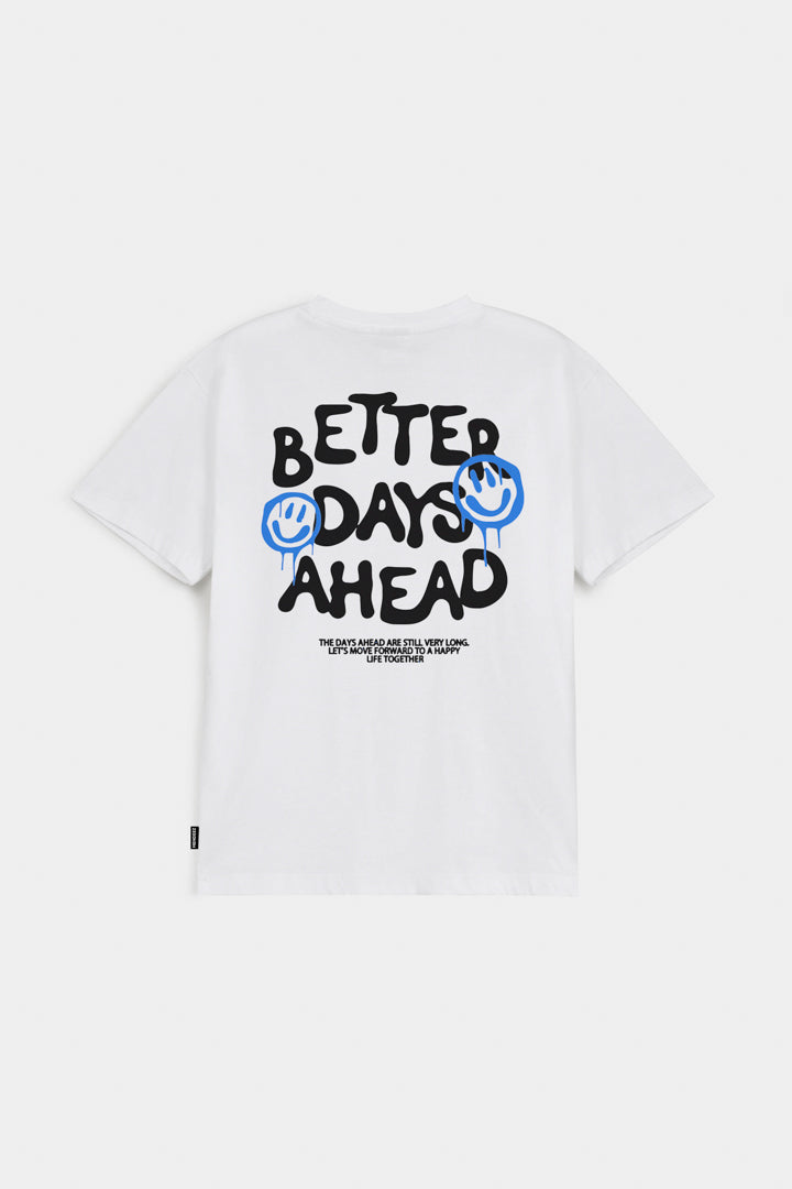 Printed Graphic Tee - White - Mendeez