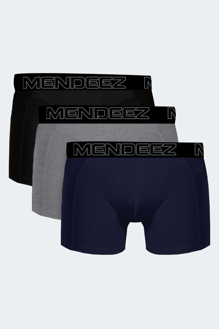 Boxer Briefs - Grey, Black & Navy Blue Pack Of 3 - Mendeez